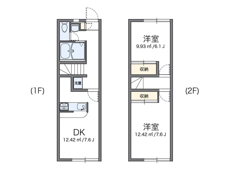 レオパレスフォンティーヌの部屋別間取図（104号室の資料掲載例）