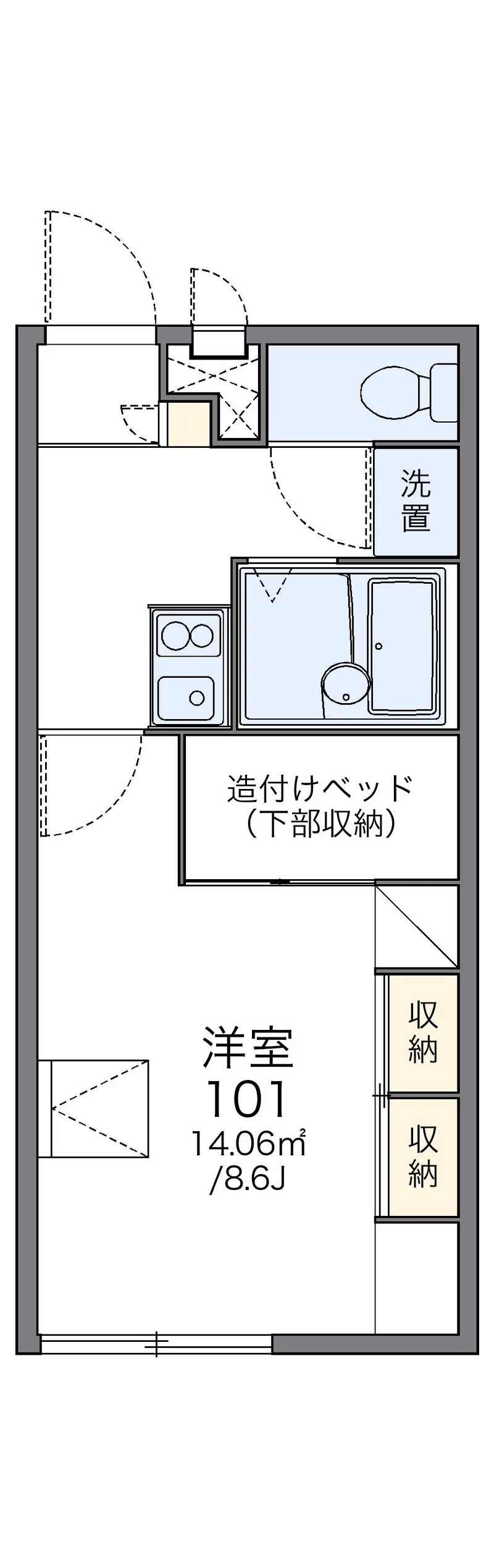 レオパレスアドミラブールの間取り図(建物共通)