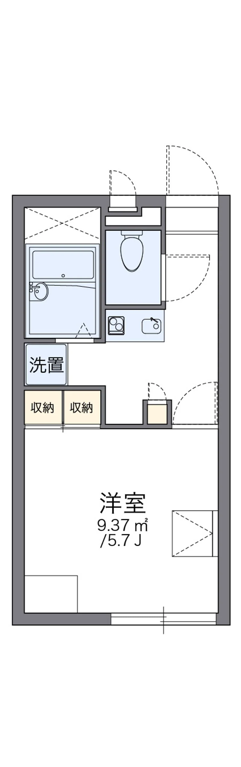 レオパレスファーレⅢの部屋別間取図（101号室の資料掲載例）