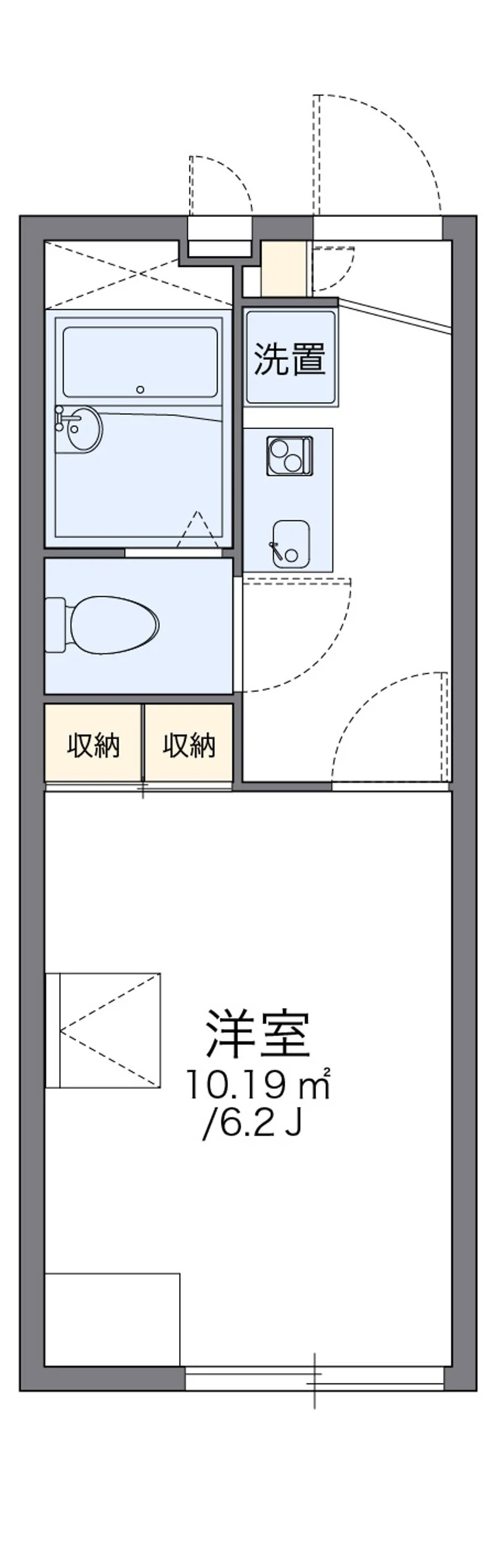 レオパレスルーチェの間取り図（101号室の資料掲載例）