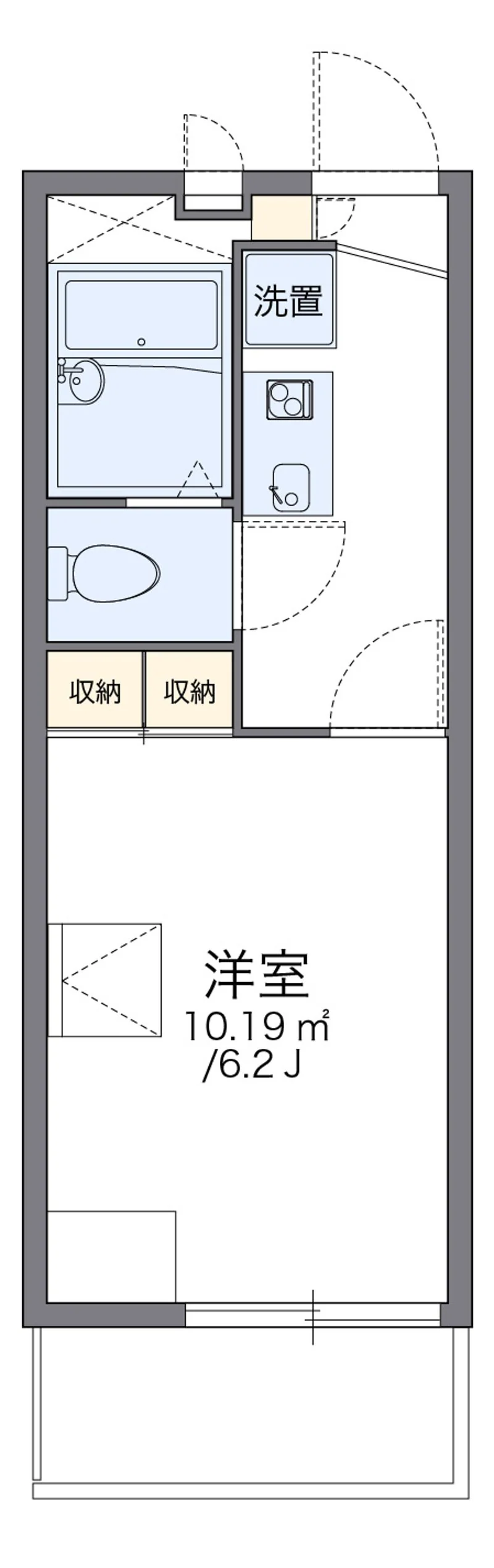 レオパレスめぞん一刻の間取り図（101号室の資料掲載例）