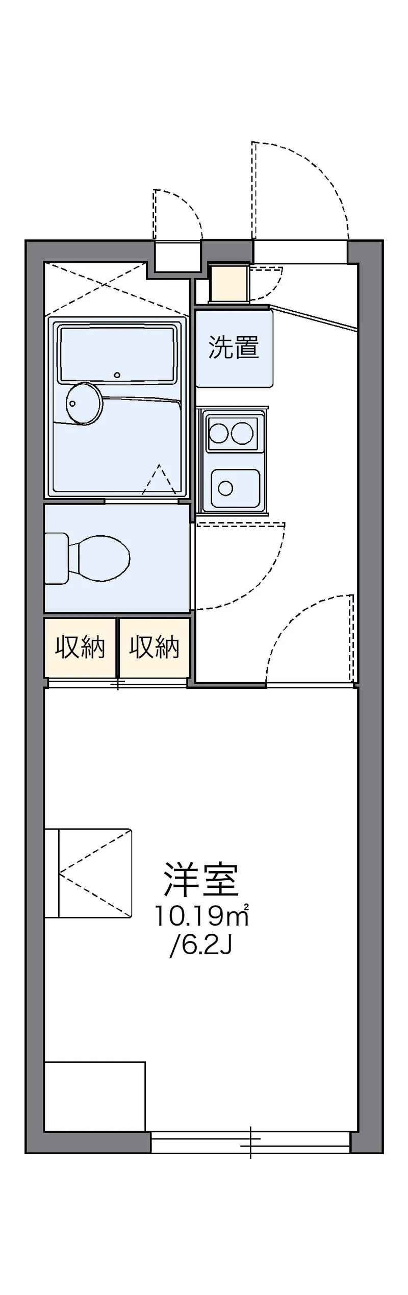 レオパレスファーレⅤの部屋別間取図（201号室の資料掲載例）