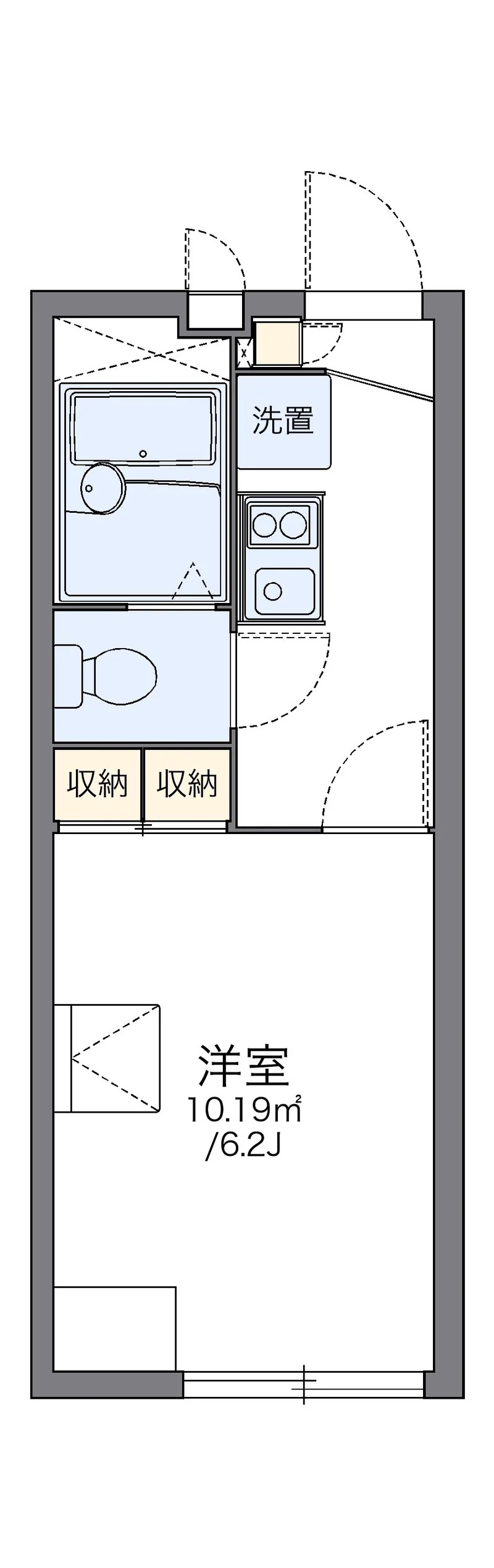 レオパレスＳＵＺＵＫＩの部屋別間取り図（201号室の資料掲載例）