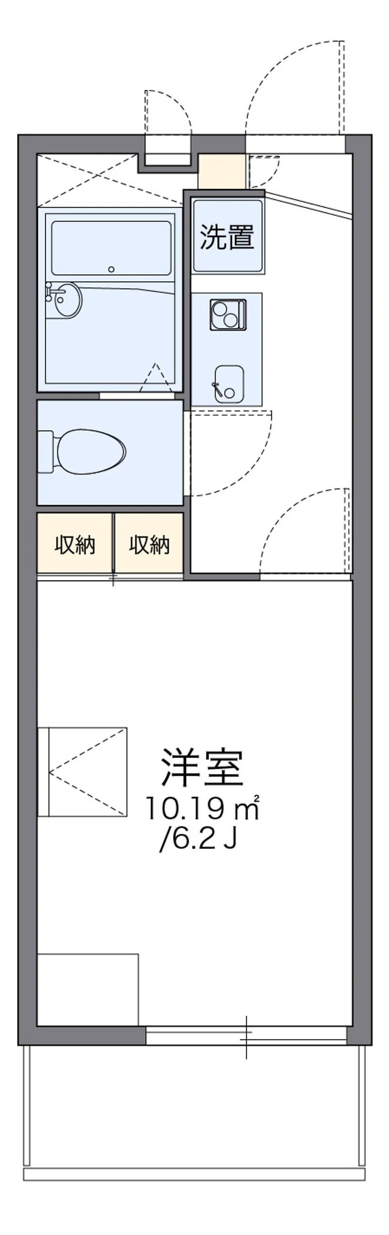 レオパレスＳＬＩＭＦＩＥＬＤＳの部屋別間取図（202号室の資料掲載例）