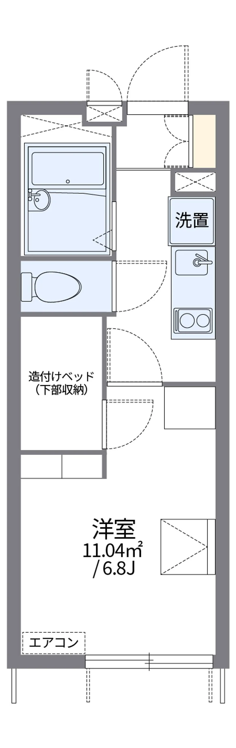 レオパレスカームの部屋別間取図（101号室の資料掲載例）