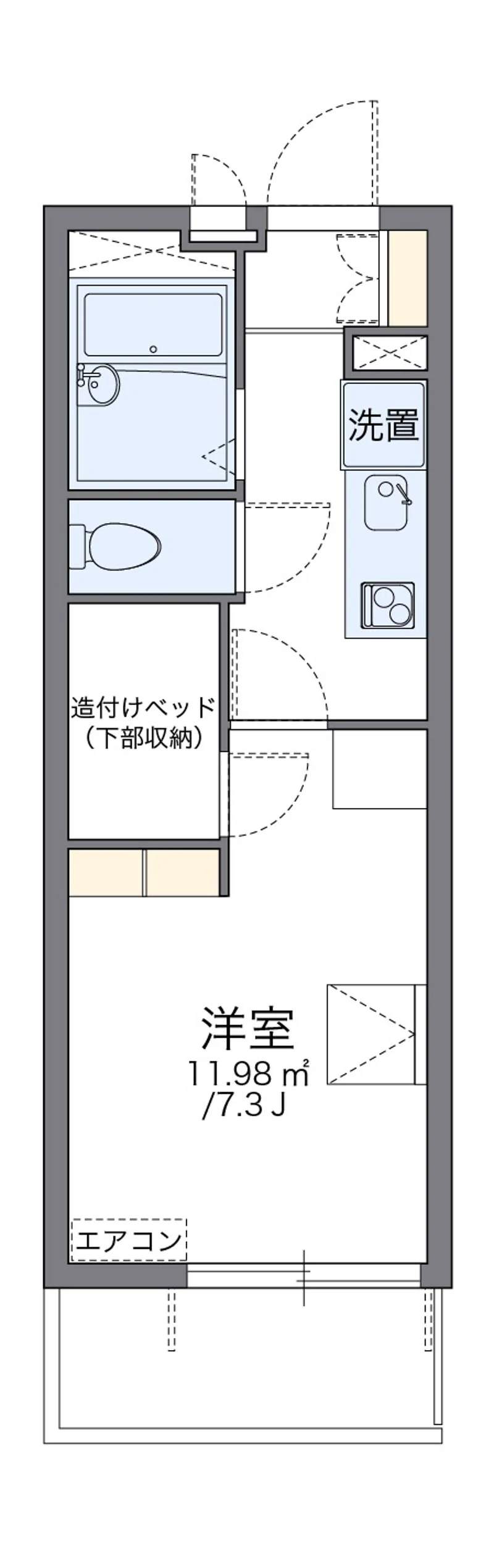 レオパレスアリーナレジデンスの間取り図（101号室）