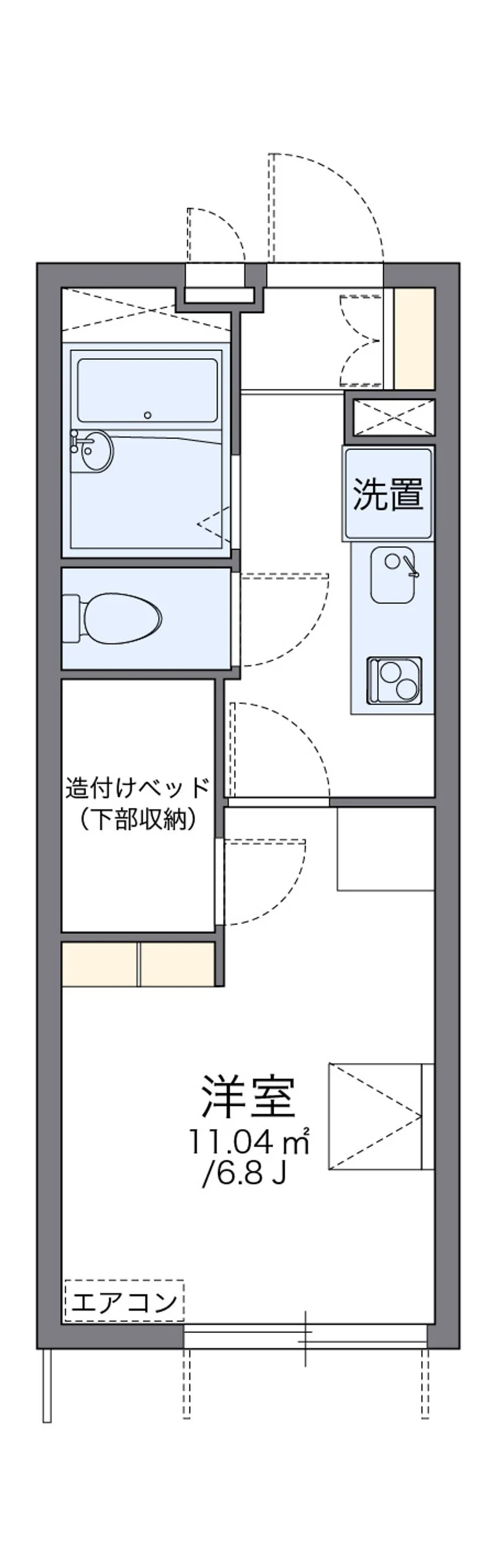 レオパレスマドレーヌの間取り図（101号室）