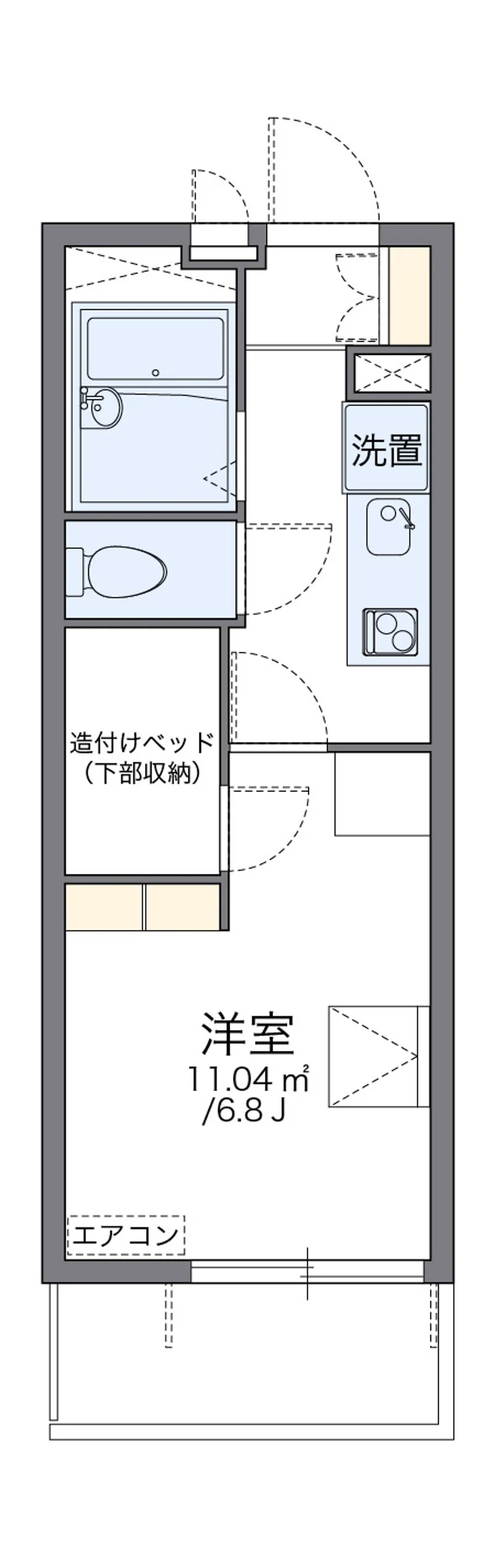 レオパレス緑町の部屋別間取り図（101号室の資料掲載例）