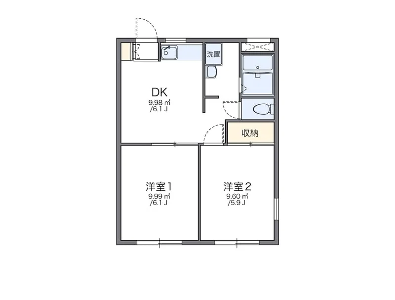 レオパレスサカエⅠの間取り図(101号室の資料掲載例)